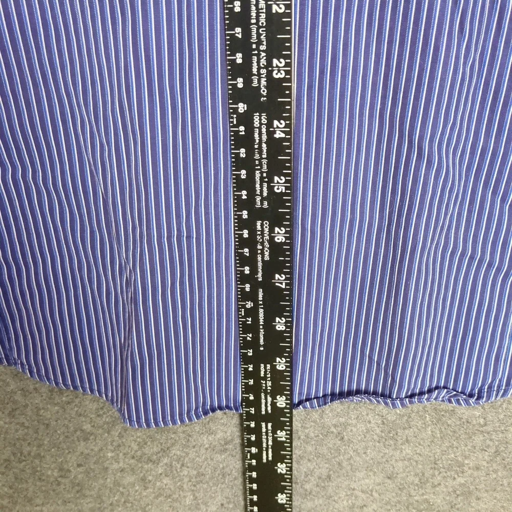 Banana Republic Mens Blue Striped Cotton Dress Shirt Size‎ M 15-15.5
